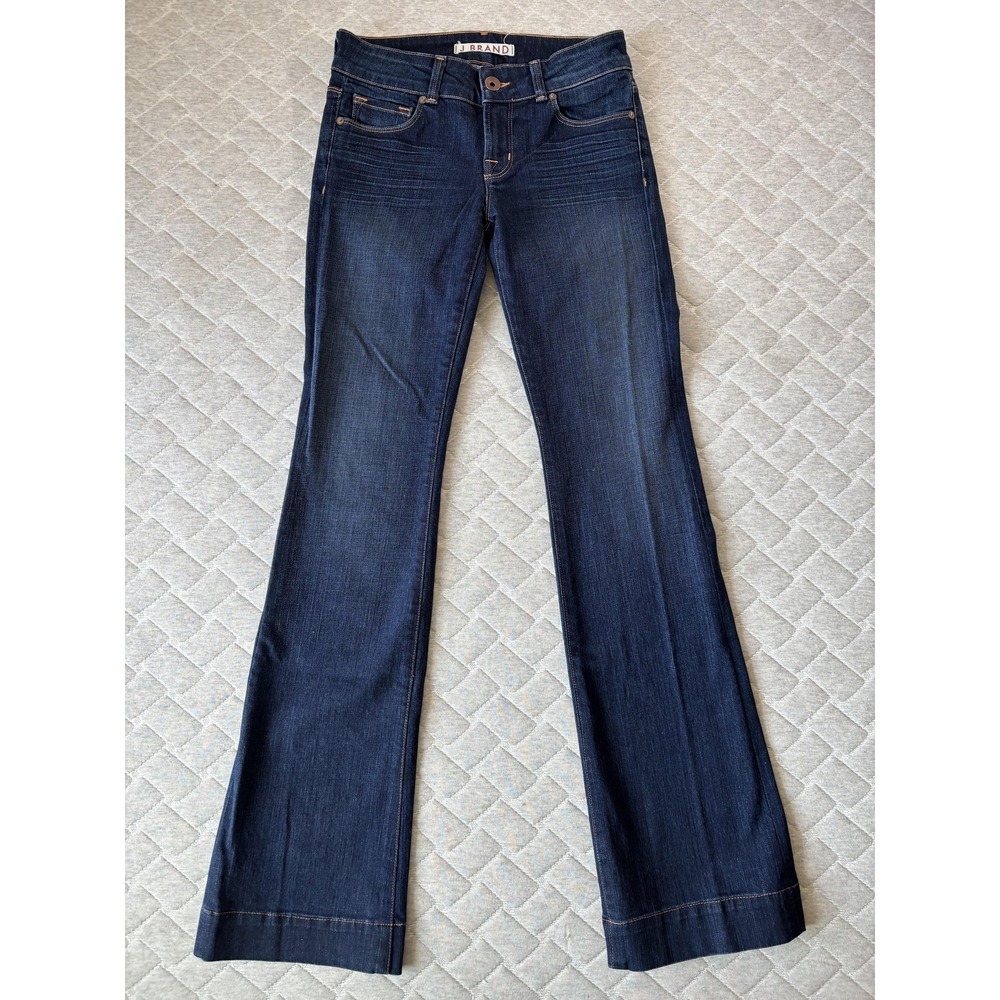 J Brand Jeans Womens 26 Blue Love Story Low Rise Flare Dark Wash Denim Boho Y2K